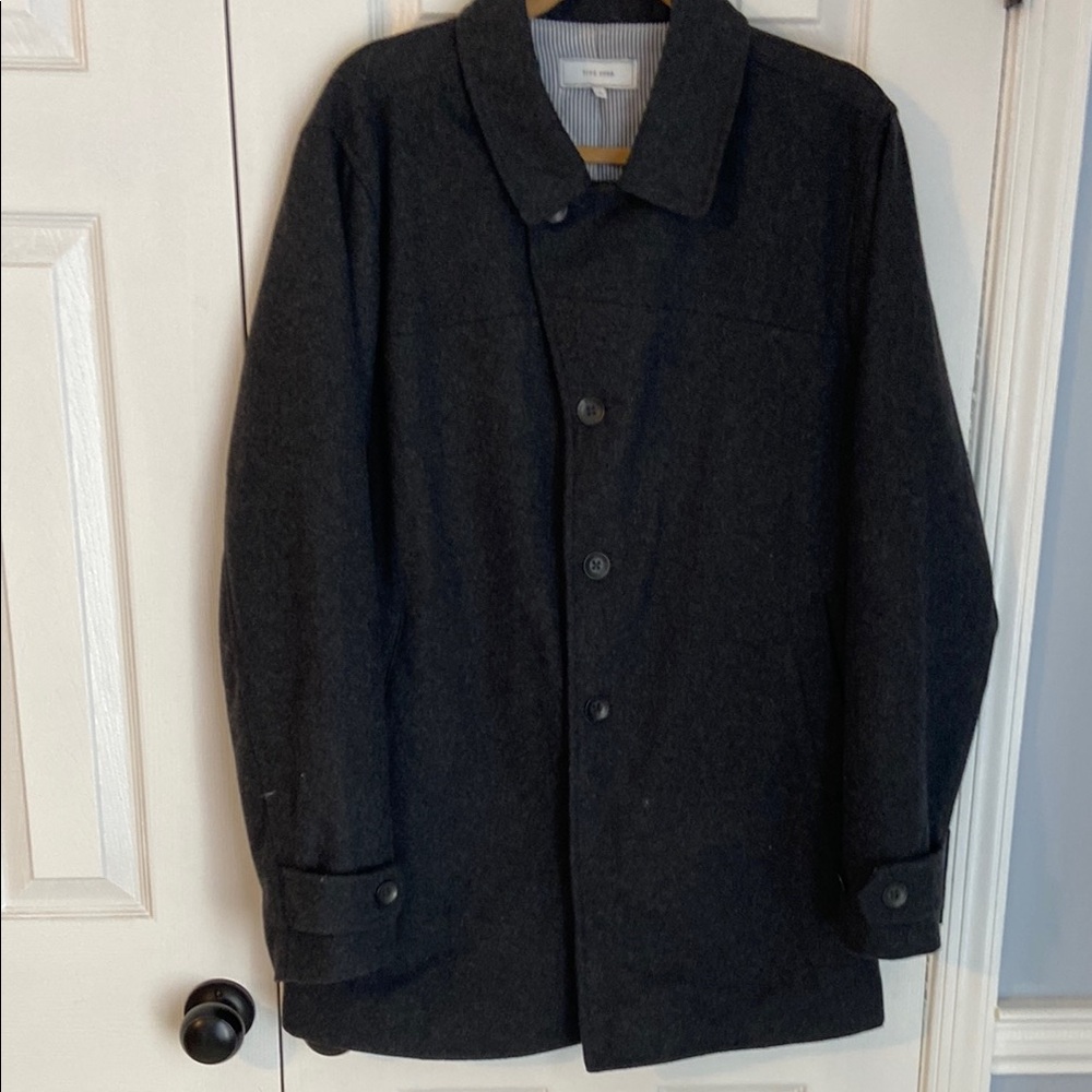 Five Four Black and Gray Pea Coat Classic Style